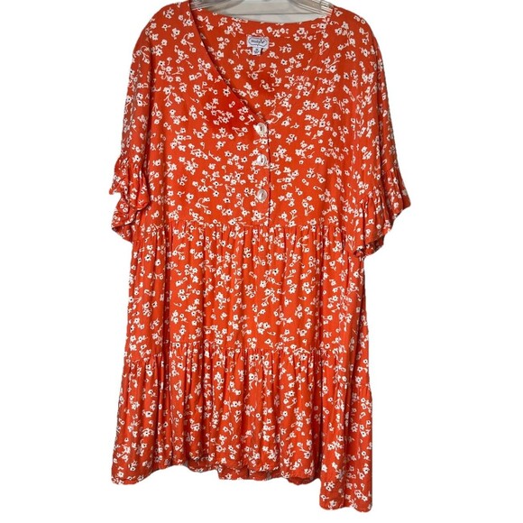 Mud Pie Dresses & Skirts - Mudpie Aster Women’s  Short Sleeve Flounce Dress M Spring V-Neck Lightweight
